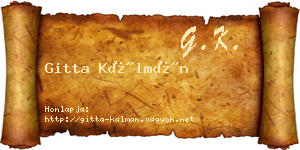 Gitta Kálmán névjegykártya